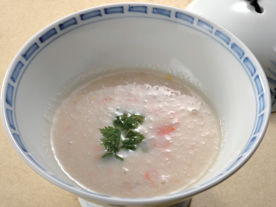 鮭節レシピ」４　コーンスープ